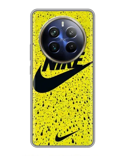 Чохол для Realme 12 Plus з картинкою «Жовтий текстурний Nike»
