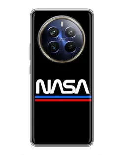 Чехол для Realme 12 Plus с картинкой «NASA — классика Red Blue»