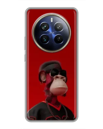 Чехол для Realme 12 Plus с картинкой «Bored Ape в красном»