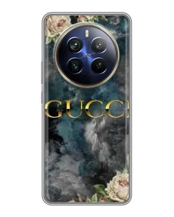 Чехол для Realme 12 Plus с картинкой «Абстрактные цветы Gucci»
