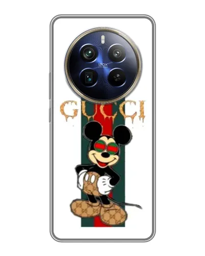 Чехол для Realme 12 Plus с картинкой «Микки Маус Gucci — полосы» Чехол для Realme 12 Plus с картинкой «Микки Маус Gucci — полосы»