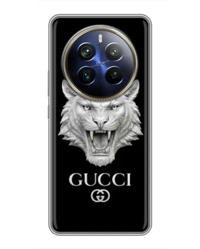 Чехол для Realme 12 Plus с картинкой «Gucci — серебряный лев» Чехол для Realme 12 Plus с картинкой «Gucci — серебряный лев»