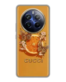 Чохол для Realme 12 Plus з картинкою «Gucci — золоті метелики» Чохол для Realme 12 Plus з картинкою «Gucci — золоті метелики»
