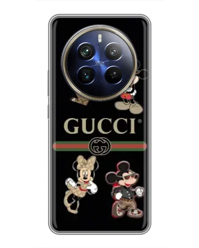 Чехол для Realme 12 Plus с картинкой «Gucci — герои Disney и монограмма» Чехол для Realme 12 Plus с картинкой «Gucci — герои Disney и монограмма»