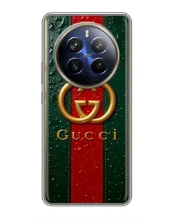Чохол для Realme 12 Plus з картинкою «Gucci — фірмова смуга та золото» Чохол для Realme 12 Plus з картинкою «Gucci — фірмова смуга та золото»