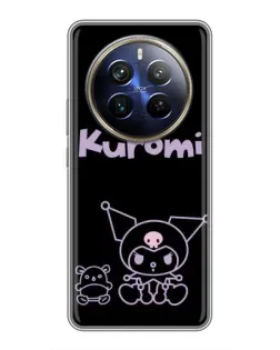 Чехол для Realme 12 Plus с картинкой «Kuromi — черный минимализм» Чехол для Realme 12 Plus с картинкой «Kuromi — черный минимализм»