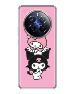 Чехол для Realme 12 Plus с картинкой «My Melody и Kuromi» Чехол для Realme 12 Plus с картинкой «My Melody и Kuromi»