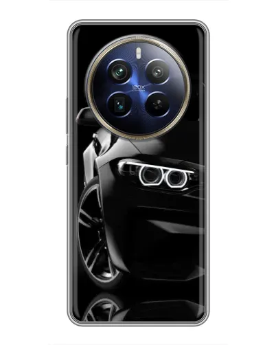 Чехол для Realme 12 Plus с картинкой «Черная BMW — профиль» Чехол для Realme 12 Plus с картинкой «Черная BMW — профиль»