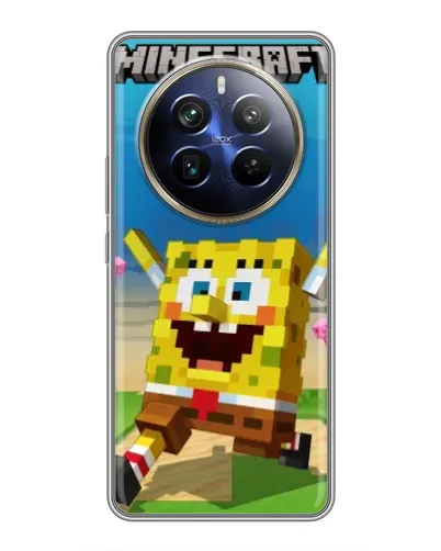 Чохол для Realme 12 Plus з картинкою «Губка Боб Minecraft» Чохол для Realme 12 Plus з картинкою «Губка Боб Minecraft»