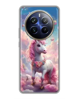 Чехол для Realme 12 Plus с картинкой «Единорог среди облаков»