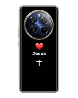 Чехол для Realme 12 Plus с картинкой «Сердце - Jesus» Чехол для Realme 12 Plus с картинкой «Сердце - Jesus»