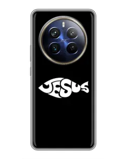 Чехол для Realme 12 Plus с картинкой «Рыба Jesus»