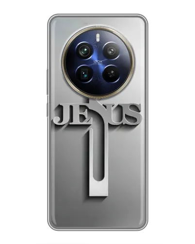 Чехол для Realme 12 Plus с картинкой «Металлический крест Jesus» Чехол для Realme 12 Plus с картинкой «Металлический крест Jesus»