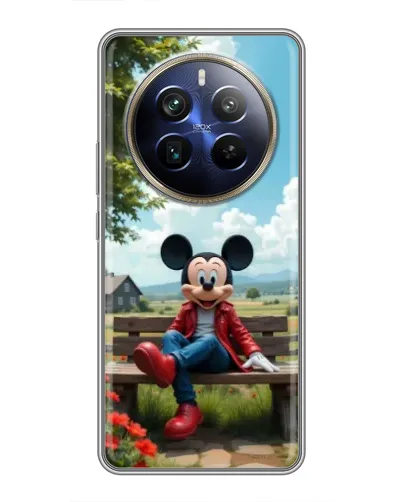 Чехол для Realme 12 Plus с картинкой «Микки на скамейке»