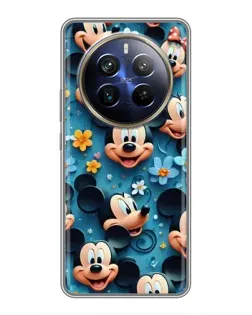 Чехол для Realme 12 Plus с картинкой «Паттерн Микки и Минни»