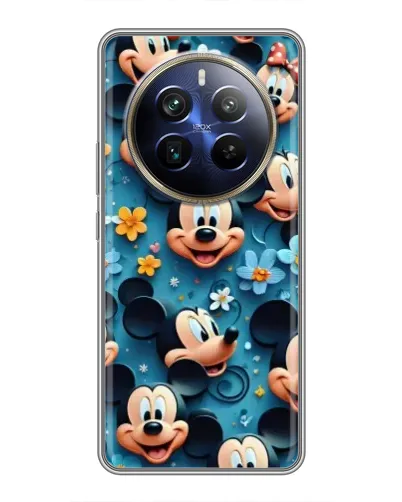 Чехол для Realme 12 Plus с картинкой «Паттерн Микки и Минни»