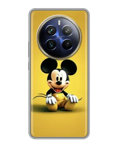 Чехол для Realme 12 Plus с картинкой «Микки на желтом»