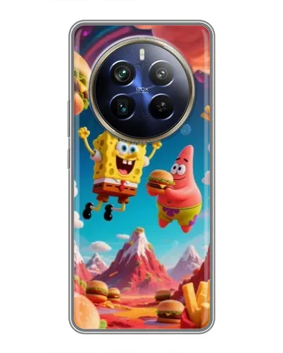 Чехол для Realme 12 Plus с картинкой «Космический фастфуд»