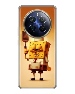 Чехол для Realme 12 Plus с картинкой «Губка Боб повар»