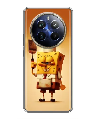 Чехол для Realme 12 Plus с картинкой «Губка Боб повар»