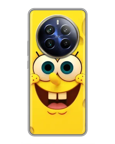 Чехол для Realme 12 Plus с картинкой «Губка Боб улыбка»