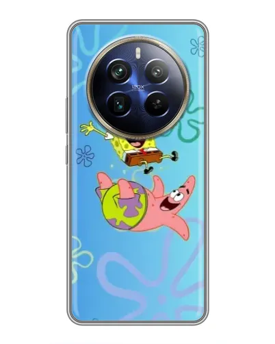 Чехол для Realme 12 Plus с картинкой «Спанч Боб и Патрик»