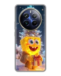Чехол для Realme 12 Plus с картинкой «Рождественский Спанч Боб»