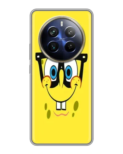 Чехол для Realme 12 Plus с картинкой «Минималистичный Спанч Боб» Чехол для Realme 12 Plus с картинкой «Минималистичный Спанч Боб»
