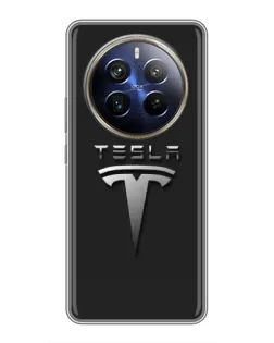 Чохол для Realme 12 Plus з картинкою «Сталевий логотип Tesla» Чохол для Realme 12 Plus з картинкою «Сталевий логотип Tesla»