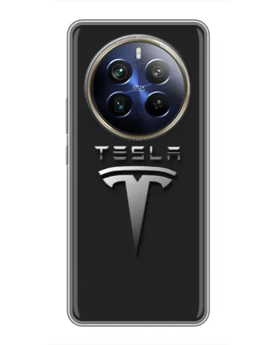 Чохол для Realme 12 Plus з картинкою «Сталевий логотип Tesla» Чохол для Realme 12 Plus з картинкою «Сталевий логотип Tesla»