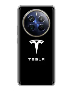 Чохол для Realme 12 Plus з картинкою «Tesla White Logo» Чохол для Realme 12 Plus з картинкою «Tesla White Logo»