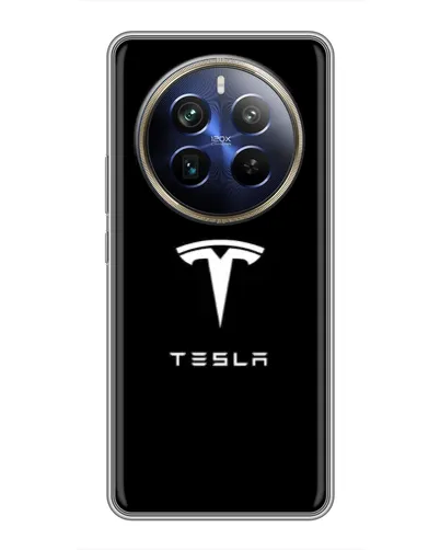 Чохол для Realme 12 Plus з картинкою «Tesla White Logo» Чохол для Realme 12 Plus з картинкою «Tesla White Logo»