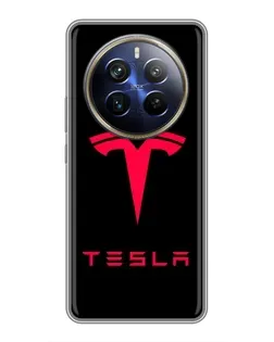 Чохол для Realme 12 Plus з картинкою «Tesla Red Logo» Чохол для Realme 12 Plus з картинкою «Tesla Red Logo»