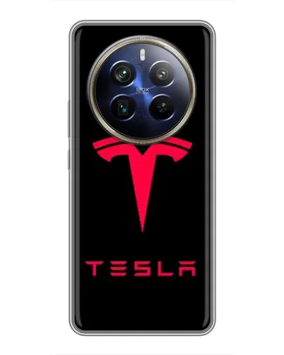 Чохол для Realme 12 Plus з картинкою «Tesla Red Logo» Чохол для Realme 12 Plus з картинкою «Tesla Red Logo»