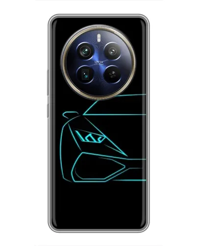 Чохол для Realme 12 Plus з картинкою «Блакитний силует Lamborghini» Чохол для Realme 12 Plus з картинкою «Блакитний силует Lamborghini»
