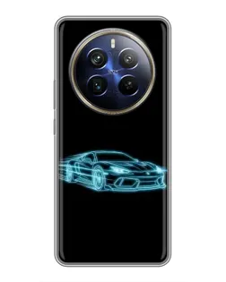 Чохол для Realme 12 Plus з картинкою «Неоновий контур Lamborghini»