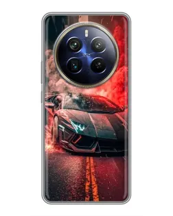 Чохол для Realme 12 Plus з картинкою «Lamborghini червоний дим»