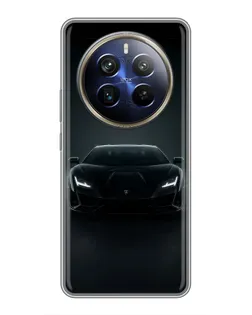Чохол для Realme 12 Plus з картинкою «Чорний Lamborghini Aventador»
