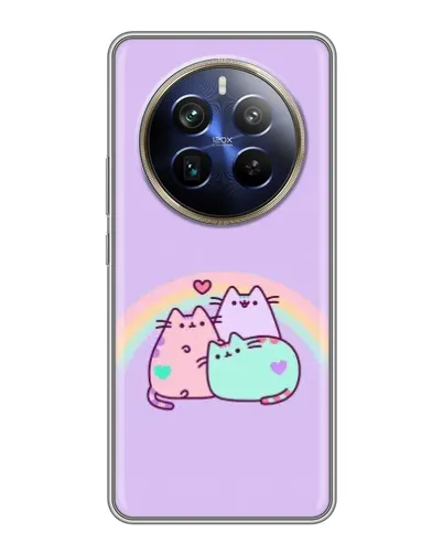 Чохол для Realme 12 Plus з картинкою «Веселкові Пушини» Чохол для Realme 12 Plus з картинкою «Веселкові Пушини»