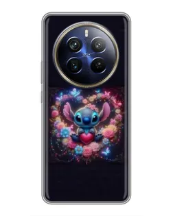 Чехол для Realme 12 Plus с картинкой «Stitch в цветах» Чехол для Realme 12 Plus с картинкой «Stitch в цветах»