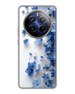 Чехол для Realme 12 Plus с картинкой «Голубой цветочный каскад» Чехол для Realme 12 Plus с картинкой «Голубой цветочный каскад»