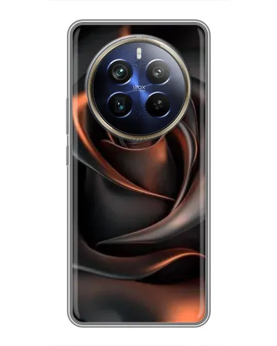 Чехол для Realme 12 Plus с картинкой «Шелковая черная роза» Чехол для Realme 12 Plus с картинкой «Шелковая черная роза»