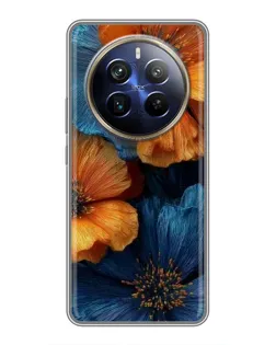 Чехол для Realme 12 Plus с картинкой «Яркая сине-оранжевая флора» Чехол для Realme 12 Plus с картинкой «Яркая сине-оранжевая флора»