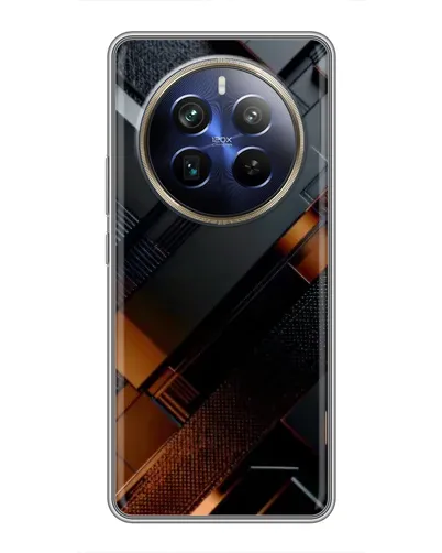 Чехол для Realme 12 Plus с картинкой «Черные геометрические блоки» Чехол для Realme 12 Plus с картинкой «Черные геометрические блоки»