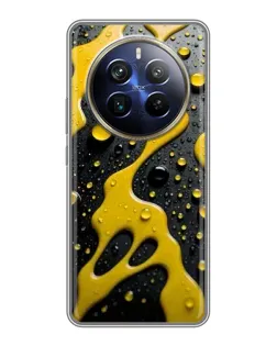 Чехол для Realme 12 Plus с картинкой «Жидкое желтое золото»