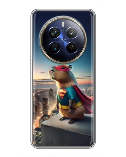 Чехол для Realme 12 Plus с картинкой «Капи-мен супергерой»