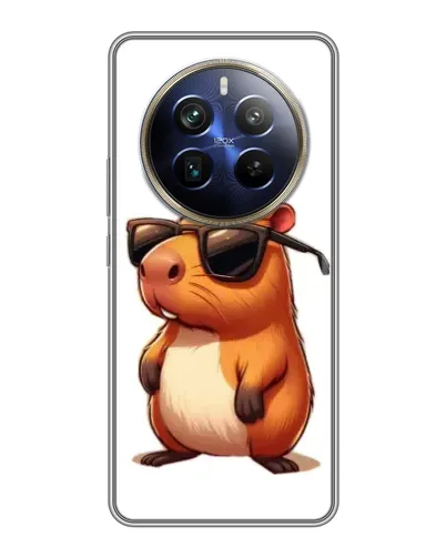 Чехол для Realme 12 Plus с картинкой «Капибара в очках»