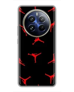 Чехол для Realme 12 Pro Plus с картинкой «Jordan Red Pattern» Чехол для Realme 12 Pro Plus с картинкой «Jordan Red Pattern»