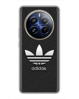 Чехол для Realme 12 Pro Plus с картинкой «Adidas Карбоновая текстура»