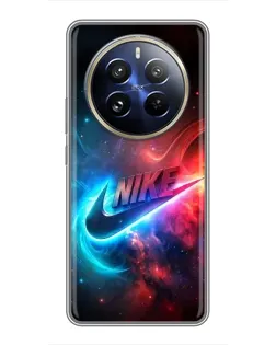 Чехол для Realme 12 Pro Plus с картинкой «Огненный логотип Nike»